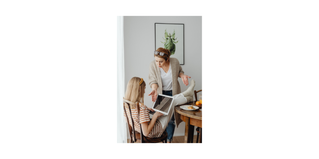 Mum discussing boundaries with her teen daughter — navigating teen discipline while staying close
