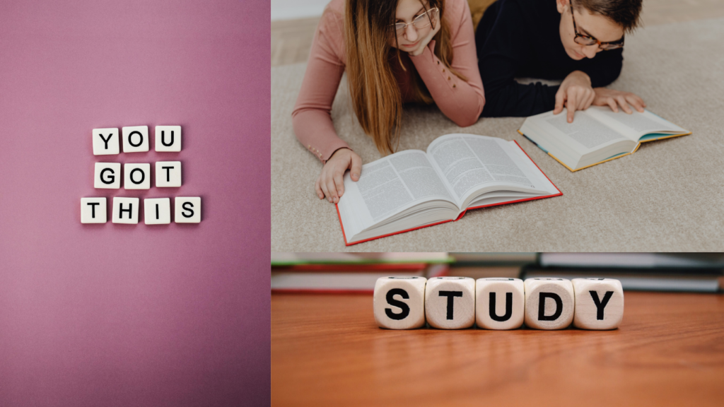 Teenager studying with books and motivational tiles spelling You Got This — tips for parents on how to motivate a teenager to study
